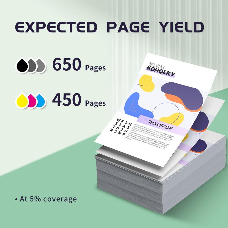 ZIPRINT 63XL Ink Cartridge Combo Pack Replacement for Hp Ink 63 63XL Ink Cartridges Black and Color Work with HP Officejet 3830 4650 5255 5258 Envy 4520 4512 DeskJet 3630 2130 1112 Printer,2 Pack - Image 3